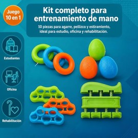 11 PCS Ejercitador de Agarre Ajustable (6.6-88 lb / 3-40 kg) - Fortalecedor de Mano, Dedos y Antebrazo con Múltiples Niveles de Resistencia - Para Ali
