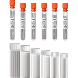 VONEEDL Large Eye Blunt Tapestry Needles (Pack of 60) - 6 Sizes with 6 Storage Tubes - Perfect for Darning, Embroidery, Cross-Stitching, Needlepoint, Crafting, Knitting, Weaving, and DIY