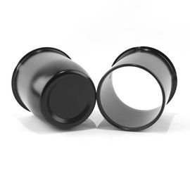 HowioZil 2Pcs 3.19in Wheel Center Caps Push Through with 12 Lug Nuts Sets - Stainless Steel Trailer Open/Curve Top Hub Cap and 1/2''-20 Lug Nuts for Truck SUV RV Wheel Rim, Black(3.60’’ H&3.52’’H)