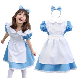 Formemory Alice Cosplay, Costume, Children's Costume, Maid Clothing, Dress, Apron Included, Headband Included, Dress, Halloween, Events, Cultural Festivals, School Festivals, Performance Clothes