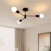 SENQIU Sputnik Ceiling Light, Black Golden Semi Flush Mount Ceiling