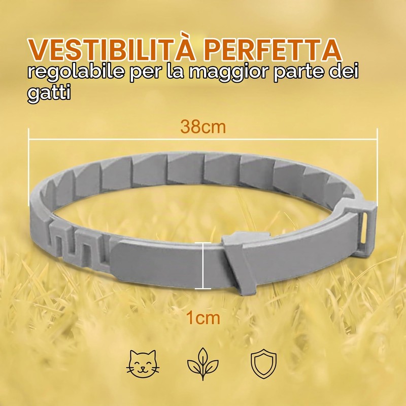 2 Collare Antipulci per Gatti, Collare Antiparassitario Sicuro ed Efficace,