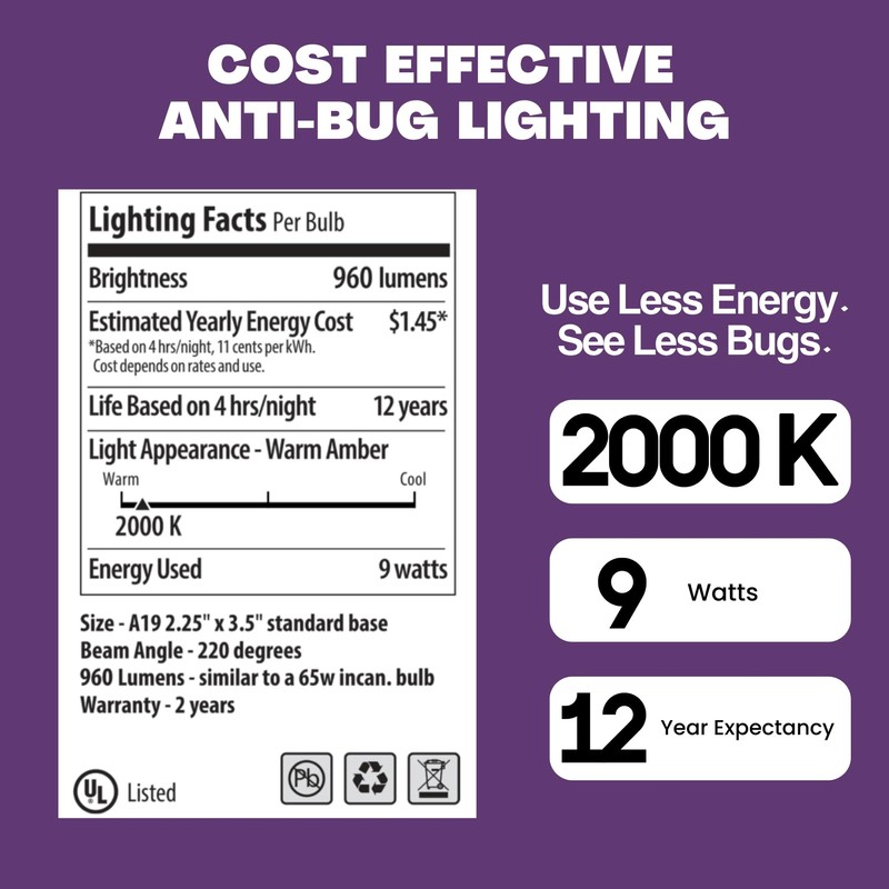 Norb Bug Lite - Bug-Reducing LED Light Bulb, Anti-Bug Outdoor