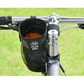 POTA BIKE Stem Side Pouch Bicycle Handle Pouch Drink Holder (Black)