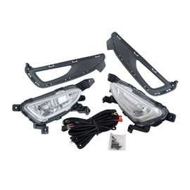 CONCEPT AUTOMOTIVE LIGHTS Replacement For 2016 2017 2018 Hyundai Tucson Bumper Fog Driving Lights Left & Right Side (With LED Bulbs)