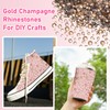 Champagne Gold Crystal Nail Art Rhinestones Kit, Mixed Sizes Half
