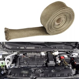 BSTFLEX Titanium Fiberglass Heat Wrap Wire Shield Sleeve 3/5"(15mm) ID X 10' Adjustable