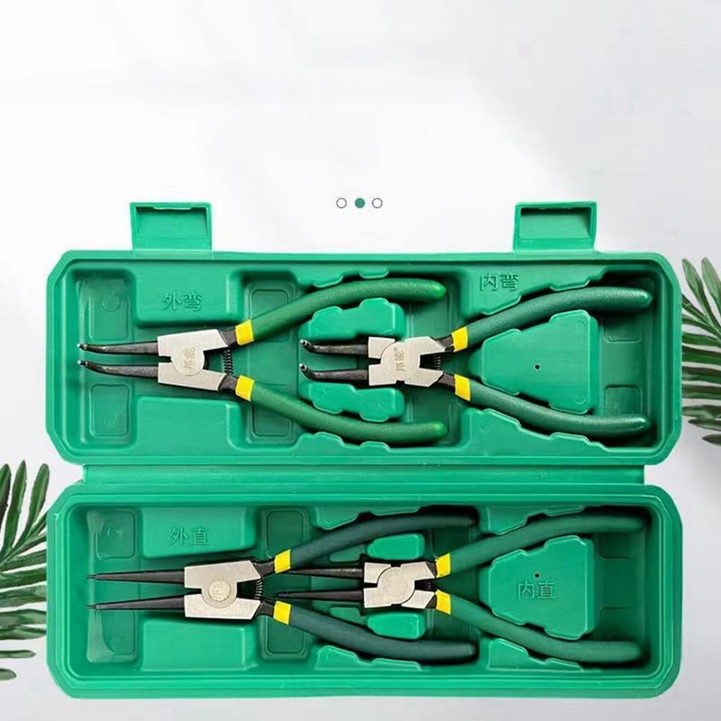 Veumoie Circlip Plier Set 7 Inches External Internal Staight Bent