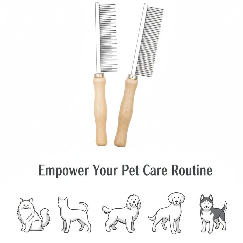 2 Pcs Cat Dog Comb, Dog Grooming Combs for Grooming