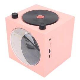 Dpofirs Vintage Bluetooth Speaker with Night Light, 360° HiFi Stereo Sound Record Player Speakers, Ambient Moonlight Lamp for Bedroom Home Decor