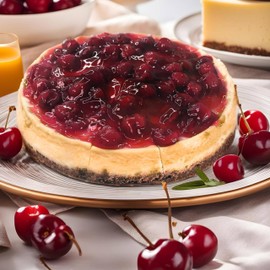 Andy Anand Luxurious 9" Gluten-Free Cherry Cheesecake, Freshly Baked with Real California Cream Cheese, No Preservatives - Perfect Gourmet Gift (3.4 lbs)
