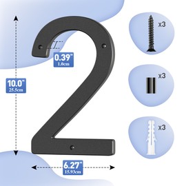 House Number Black - Modern House Numbers Anthracite Large Plastic House Numbers House Address 10 Inch (25.4 cm) Street Home Address House Number Sign House Numbers 2