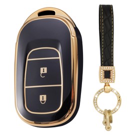 ontto Car key cover fit for Accord Civic HR-V CR-V Pilot Sport SI EX EX-L Touring 2022 2023 2024 2 buttons key holder Smart case keyring key chain TPU Key Shell bag Accessories protector Black