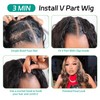 V Part Wig Human Hair Body Wave Glueless No Leave