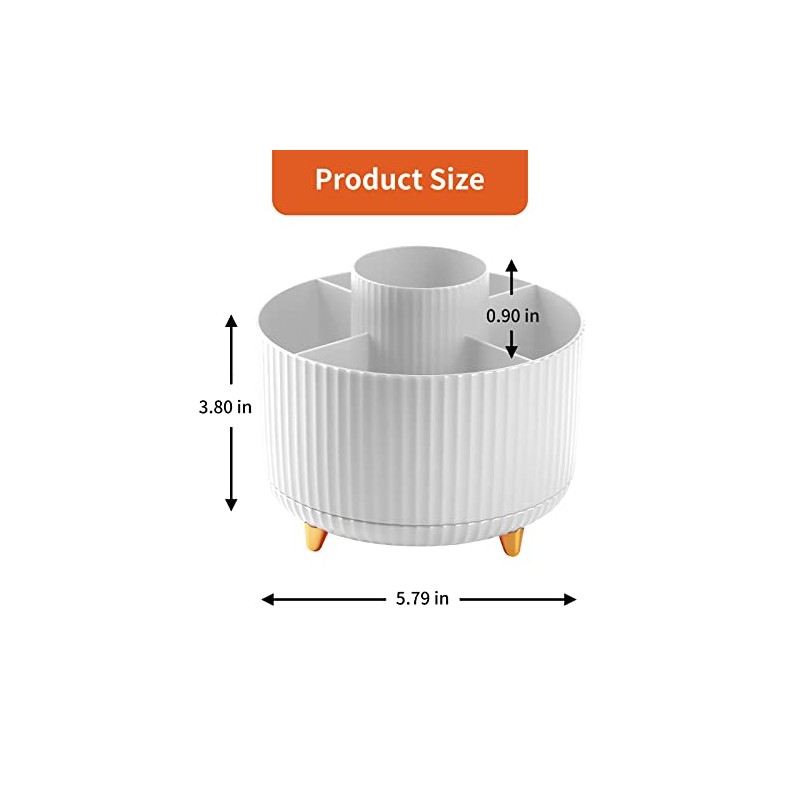 360° Rotating Desk Pencil Holder with 5 Compartments