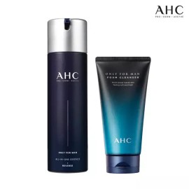 AHC 온리포맨 맨즈 기초 2종세트 (올인원에센스+클렌징폼) [AHC 바이탈 골든콜라겐 크림 50g 2개 +(증] AHC Only for Men Men's Skincare 2-Piece Set (All-in-One Essence + Cleansing Foam) [AHC Vital Golden Collagen Cream 50g 2 pcs + (Gift)