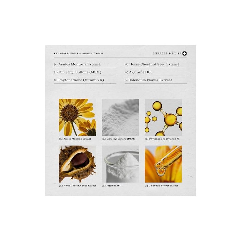 MIRACLE PLUS - Crema de rnica para Moretones, 113 g