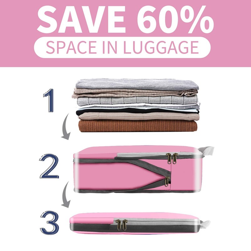Eono Compression Packing Cubes, Luggage Organiser Set, Extensible Suitcase Organiser,