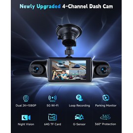 VECHTEL 2K Wi-Fi Dashcam Auto mit APP 1080P Autokamera, 3-Zoll-IPS-Bildschirm Dashcam Auto mit Ultra Nachtsicht Daschcam, 64-GB-Karte, G-Sensor, 24H Parküberwachung, Loop-Aufnahme, Rückfahrassistent
