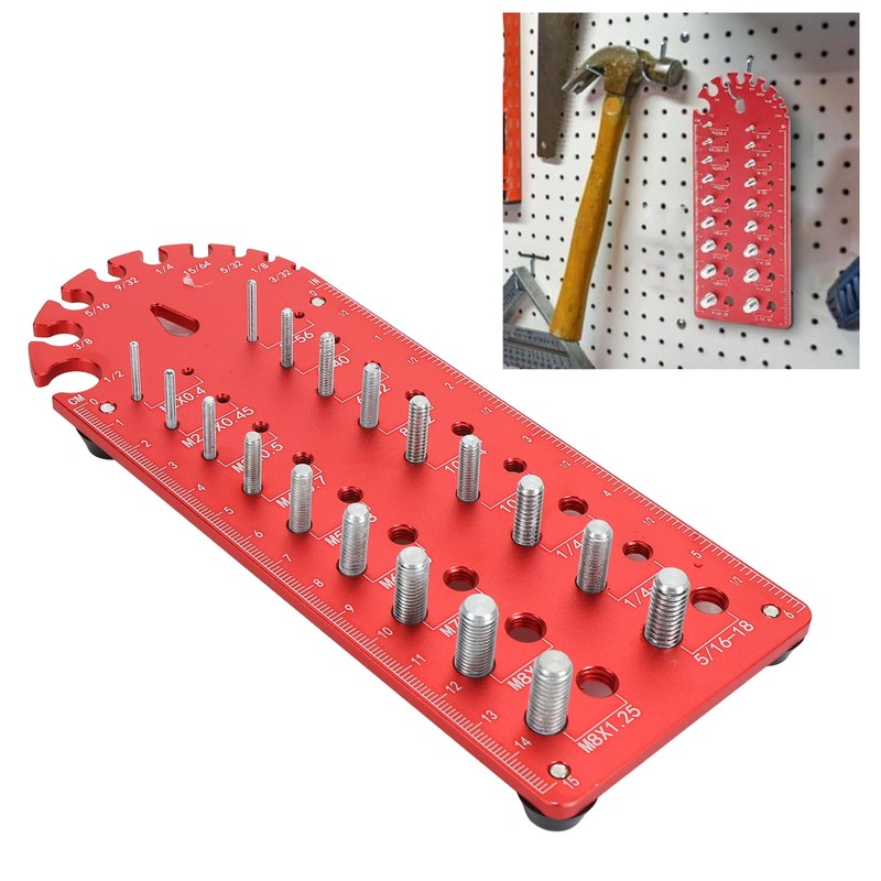 Thread Checker Multi Functional Aluminum Alloy Portable Screw Nut Bolt