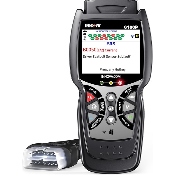 INNOVA 6100P OBD2 Scanner ABS SRS Transmission, Car Code Reader Diagnostic Scan Tool with Oil Reset, Battery & Alternator Test, Full OBD II, Live Data