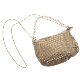 Ipetboom Chic Pearl Handbag for Women Stylish Spring Evening Clutch Functional Single Shoulder Strap for Weddings Parties and Formal Events Glitter Design