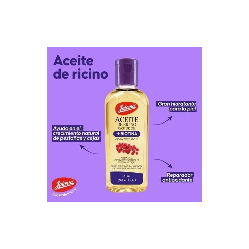 Jaloma Aceite de Ricino + Biotina para Pestañas y Cejas,