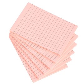 Vanpad Lined Sticky Notes 4X6 in Bright Pink Ruled Stickies Super Sticking Power Memo Pads Strong Adhesive, 6 Pads/Pack, 45 Sheets/pad
