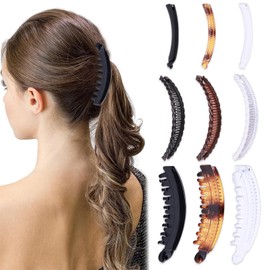 JSTHHTT 9 Stück Haarspangen Bananen Fisch, Bananen Haarspange, Banana Clip, Bananenspange, Ranzösische Bananen Klammer für Damen Mädchen für Langes, Lockiges Oder Glattes Haar