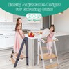 Foldable Toddler Tower, Kitchen Stool Helper, Standing Tower with 3