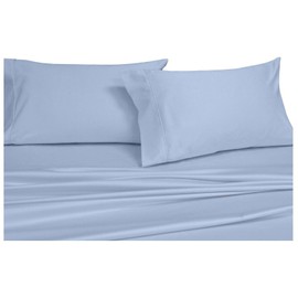 Royal Hotel Bedding 6pc Solid Blue Twin Extra Long Size Bed-in-a-Bag Down-Alternative Comforter Set 650-Thread-Count Cotton-Blend Wrinkle-Free
