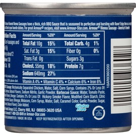 Armour Star Vienna Sausage, Barbecue Flavored, Canned Sausage, 4.6 OZ (Pack of 24)