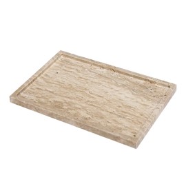 FutureStone Natural Travertine Marble Luxury Tray,12 x 8 inch for Kitchen Sink,Bathroom Soap Bottles,Makeup,Towel Organizer Tray