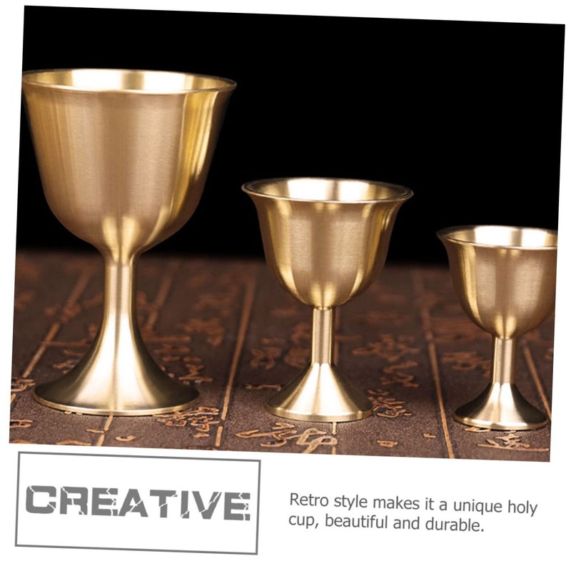 LABRIMP 2sets Brass Temple Cup Royal Retro Design Elegant for