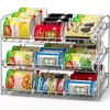 Simple Houseware Stackable Can Rack, Silver, Adjustable Plastic Dividers, Holds