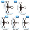 AGOOL 3 Way Swivels Fishing Tackle, 50/100pcs Crossline Barrel Swivel