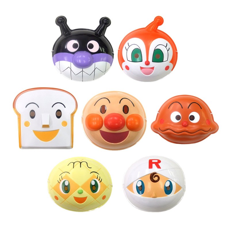 お面 それいけ！アンパンマン 7種セット （アンパン・カレー・ショクパン・バイキン・ドキン・メロンパンナ・ロールパンナ） / お楽しみグッズ(紙風船)付...