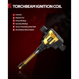 Torchbeam 6 automotive replacement Ignition Coil Pack UF603 Fit for 2008 2009 2010 2011 2012 2013 2014 Honda Odyssey Accord Crosstour Pilot Ridgeline Acura TL 3.5L V6 Coils Replace# 5C1681, IC693