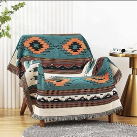 Homesy Southwestern Throw Blankets Navajo Aztec Throws and Blankets Multi-Function Throw for Couch Chair Sofa Bed Home Outdoor Beach Travel 63"x87"