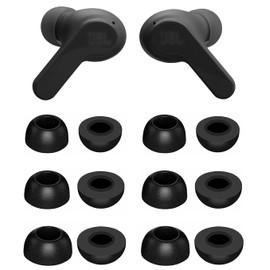 ALXCD Foam Ear Tips Compatible with JBL Vibe Beam Headphones, 6 Pairs S/M/L Sizes Replacement Soft Memory Foam Earbuds Tips Eartips Ear Tips, Compatible with JBL Vibe Beam 6 Pairs Black
