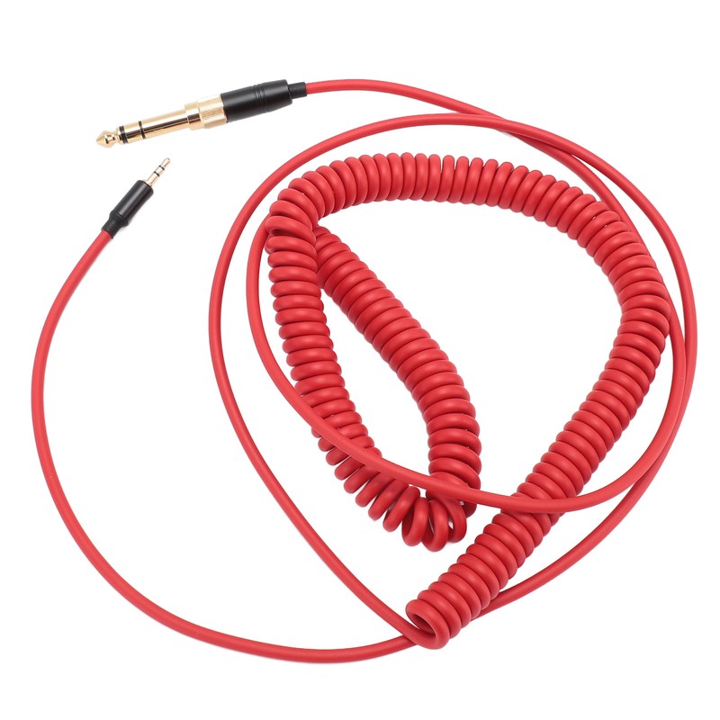 Coiled Headphone Cable Gold Plated Connector Replacement Headset Sound Cord