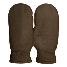 Pratt and Hart Snowfall Women’s Deerskin Leather Mittens with Finger Liners Size S Brown