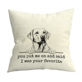 Giosve Black and White Labrador Throw Pillow Covers, Dogs Paw Decorative Pillow Covers for Home Office Living Room, Labrador Pattern Cushion Covers, Pet Dog Theme Decor Pillow Covers 18x18