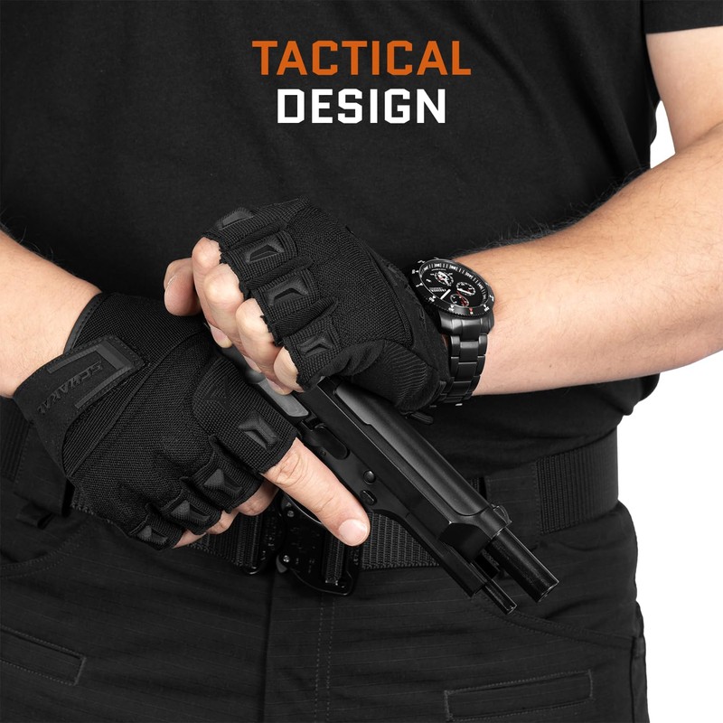 ACE Schakal Fingerless Tactical Gloves without Fingers for Paintball and