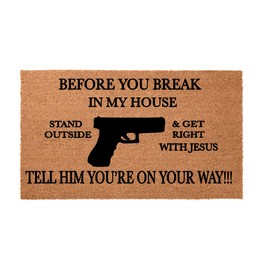 Before You Break in My House Doormat, Modern doormats, Alphabet Doormat Home Decor 16x24 Inch
