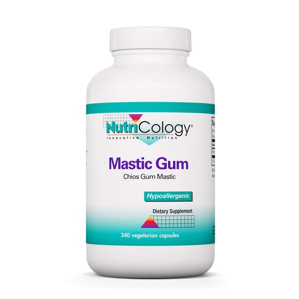 Nutricology Mastic Gum - Authentic Chios Mastiha - GI Health, Metabolism - 240 Vegetarian Capsules