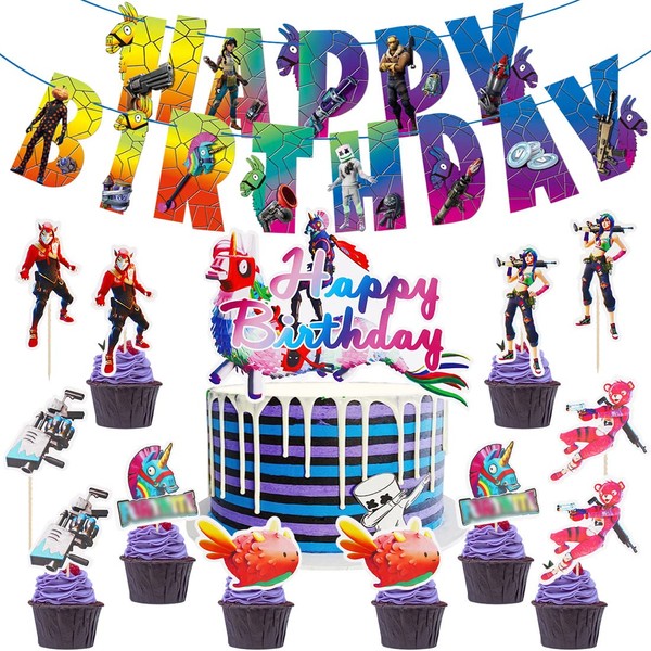 Huaxintoys Birthday Decorations Video Gaming, Game Theme Birthday Party Set