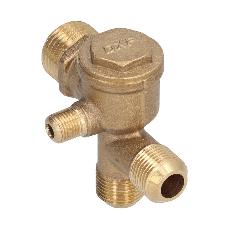 Air Compressor Valve Replacement Components Brass 4 Way Double Pipe