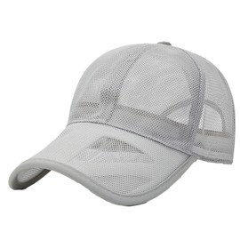 aoozleny Men Women Summer Mesh Baseball Cap Adjustable Breathable Caps Casual Quick Dry Cool Hats (Gray)