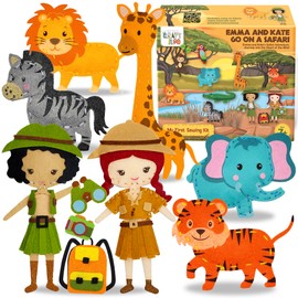 CRAFTILOO Safari Sewing Kit for Kids, Fun and Educational Fairytale Craft Set for Boys and Girls Age 8-12, Sew Your Own Felt Forest Animal Craft Kit for Beginners